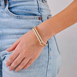 Vega 14 Ayar Yanları Taşlı Kelepçe