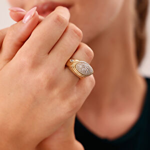 14 Ayar Altın Üzeri Taşlı Yüzük