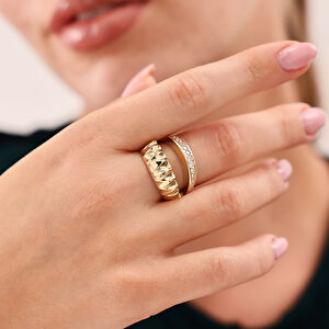 14 Ayar Altın Taşlı Yüzük