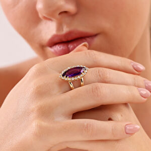 14 Ayar Altın Taşlı Yüzük