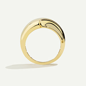 14 Ayar Altın Minimal Yüzey Tasarımlı Yüzük