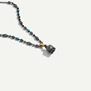 925k Gümüş ve 18 Ayar Altın Spartalı Savaşçı Figürlü Kolye