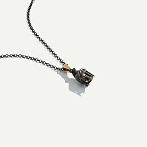 925k Gümüş ve 18 Ayar Altın Spartalı Savaşçı Figürlü Kolye