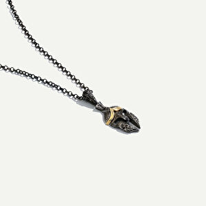 925k Gümüş ve 18 Ayar Altın Spartalı Savaşçı Figürlü Kolye