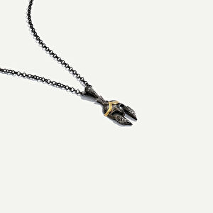 925k Gümüş ve 18 Ayar Altın Spartalı Savaşçı Figürlü Kolye