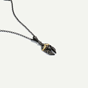 925k Gümüş ve 18 Ayar Altın Spartalı Savaşçı Figürlü Kolye