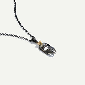 925k Gümüş ve 18 Ayar Altın Spartalı Savaşçı Figürlü Kolye