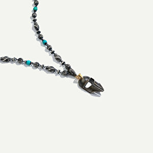 925k Gümüş ve 18 Ayar Altın Spartalı Savaşçı Figürlü Kolye