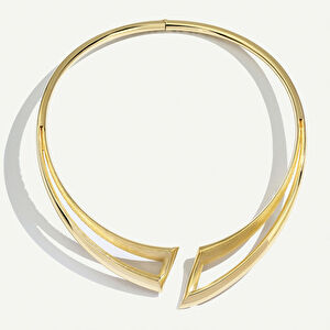 14 Ayar Altın Fırçalı Yüzeyli Choker Kolye