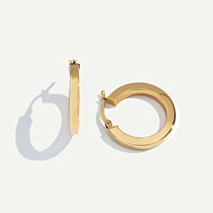 14 Ayar Altın Köşeli Halka Küpe