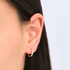 14 Ayar Altın Köşeli Halka Küpe