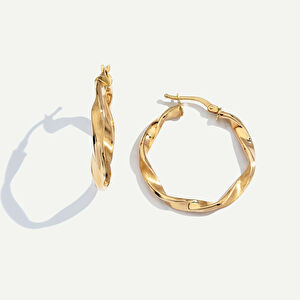 14 Ayar Altın Burgu Halka Küpe