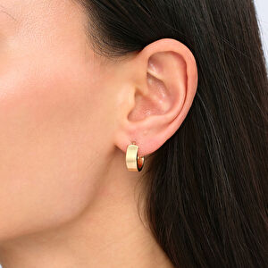 14 Ayar Altın Geniş Halka Küpe