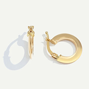 14 Ayar Altın Minimal Halka Küpe