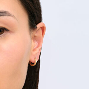 14 Ayar Altın Minimal Halka Küpe