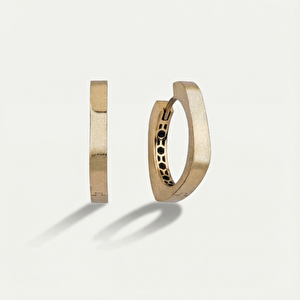 14 Ayar Altın Köşeli Halka Küpe