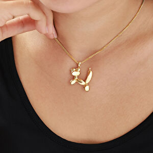 14 Ayar Altın Balon Kedi Figürlü Kolye Ucu