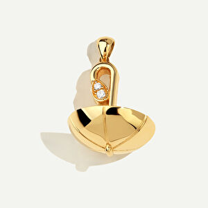 14 Ayar Altın Şemsiye Figürlü Taşlı Kolye Ucu