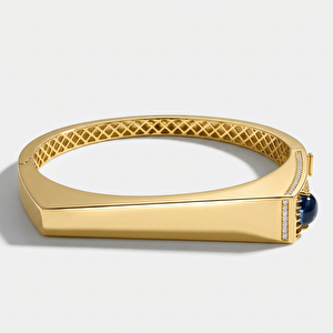 Electra 14 Ayar Altın Mavi Taşlı Kelepçe