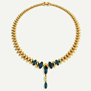 Eta 14 Ayar Altın Mavi Taşlı Kolye