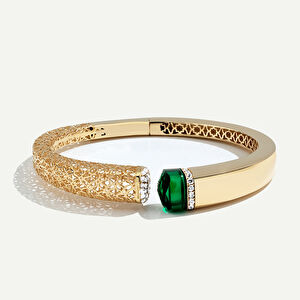 14 Ayar Altın Ajur Detaylı Yeşil Taşlı Set