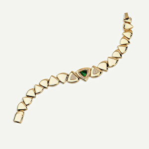 Eta 14 Ayar Altın Yeşil Taşlı Set