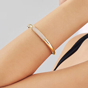 14 Ayar Altın Taşlı Kelepçe