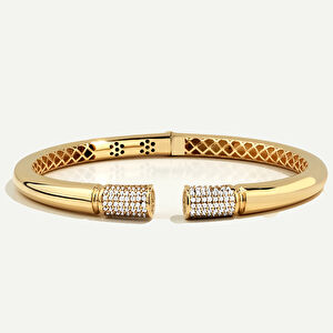 Vega 14 Ayar Altın Ucu Taşlı Kelepçe