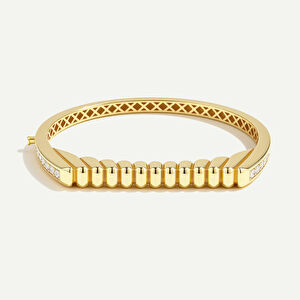 Maya 14 Ayar Altın Yanları Taşlı Kelepçe