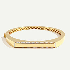 Baget 14 Ayar Altın Taşlı Kelepçe