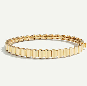 Electra 14 Ayar Altın Yanları Taşlı Kelepçe