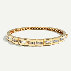 14 Ayar Altın Taşlı Kelepçe