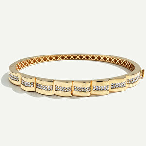 14 Ayar Altın Taşlı Kelepçe