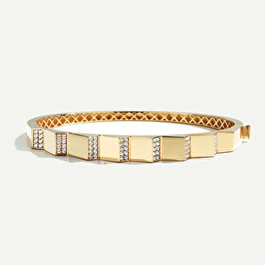 Electra 14 Ayar Altın Taşlı Kelepçe