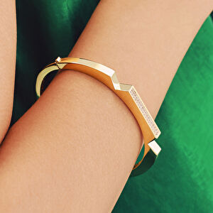 Baget 14 Ayar Altın Taşlı Kelepçe