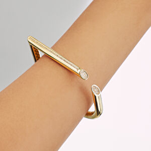 Vega 14 Ayar Altın Taşlı Kelepçe