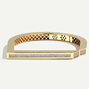 14 Ayar Altın Pavé Taşlı Kelepçe