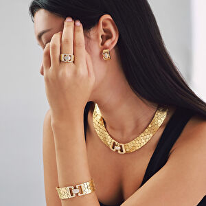 14 Ayar Altın Taşlı Set