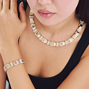 14 Ayar Altın Taşlı Set