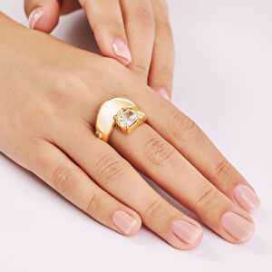 14 Ayar Altın Büyük Taşlı Yüzük