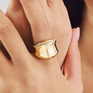 14 Ayar Altın Tasarım Kadın Yüzük