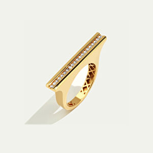 Vega 14 Ayar Altın Su Yolu Taşlı Yüzük