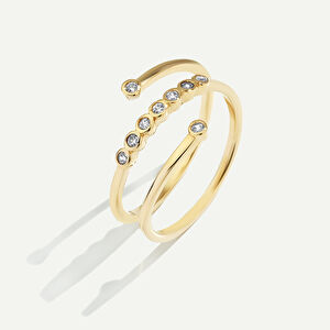 14 Ayar Altın Minimal Taşlı Yüzük