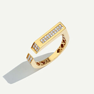 14 Ayar Altın Pavé Taşlı Yüzük