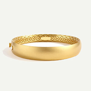 14 Ayar Altın Mat Yüzeyli Kelepçe