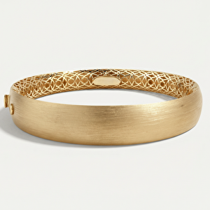 14 Ayar Altın Mat Yüzeyli Kelepçe