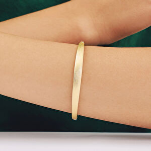 14 Ayar Altın Mat Yüzeyli Kelepçe