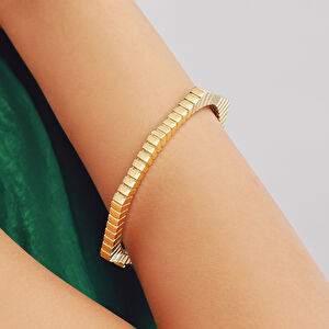 14 Ayar Altın Modern Kelepçe