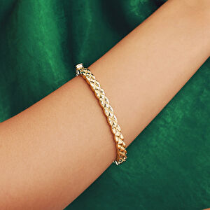 14 Ayar Altın Desenli Kelepçe