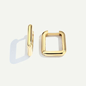 14 Ayar Altın Kare Formlu Küpe